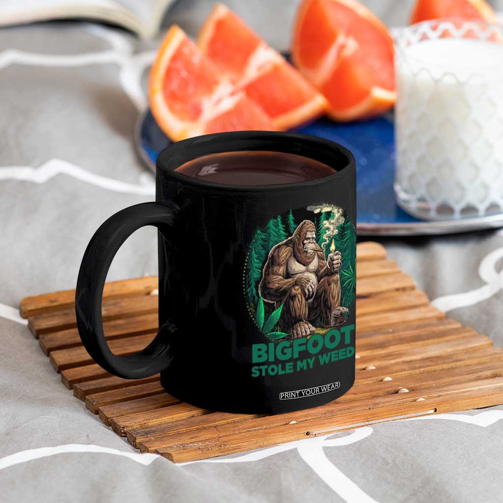 Funny Sasquatch Marijuana Coffee Mug Bigfoot Stole My Weed Vintage 420 TS02 Print Your Wear