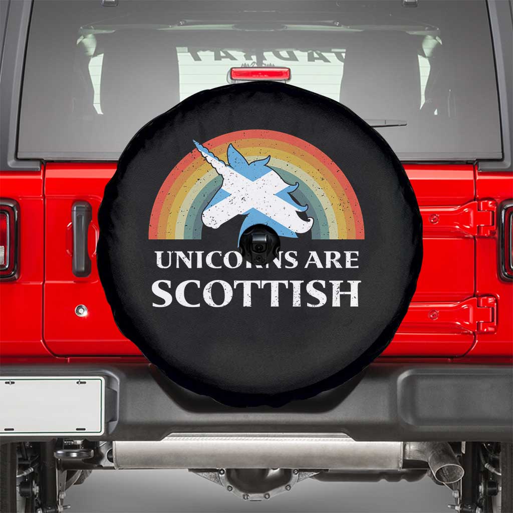 Funny Scotland Pride Unicorn Spare Tire Cover Unicorns Are Scottish Rainbow TS11 Black Print Your Wear