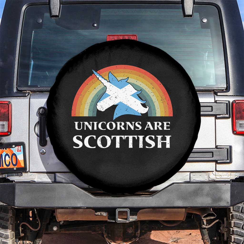 Funny Scotland Pride Unicorn Spare Tire Cover Unicorns Are Scottish Rainbow TS11 No hole Black Print Your Wear