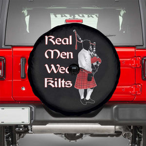 Funny Scottish Pride Spare Tire Cover Real Men Wear Kits Tartan Bagpipe TS11 Black Print Your Wear