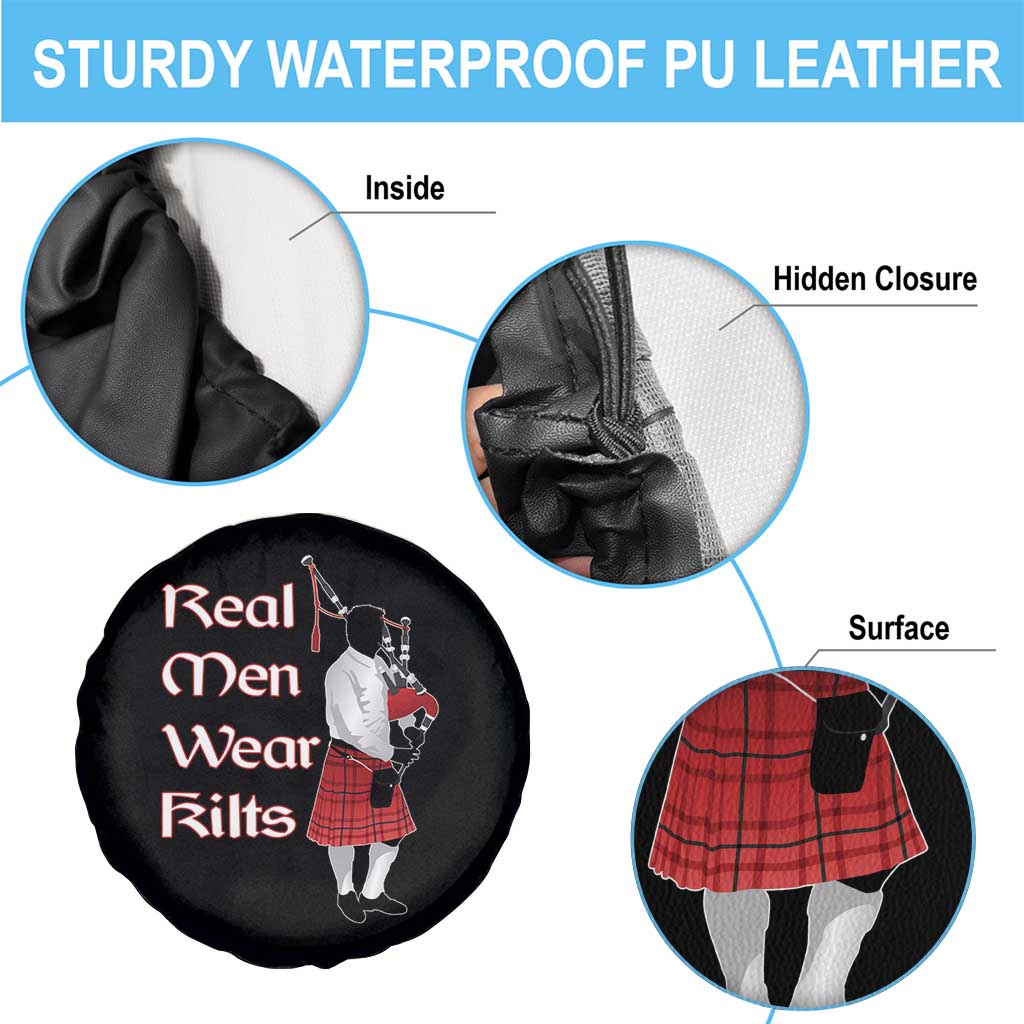 Funny Scottish Pride Spare Tire Cover Real Men Wear Kits Tartan Bagpipe TS11 Print Your Wear