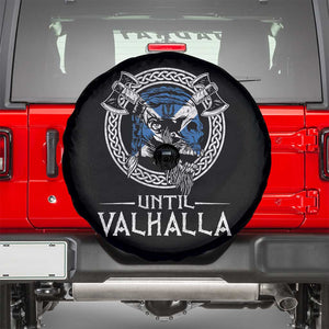 Funny Scottish Viking Spare Tire Cover Until Valhalla Vintage Scottish Flag Skull TS11 Black Print Your Wear