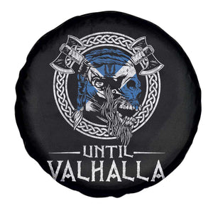 Funny Scottish Viking Spare Tire Cover Until Valhalla Vintage Scottish Flag Skull TS11 Print Your Wear