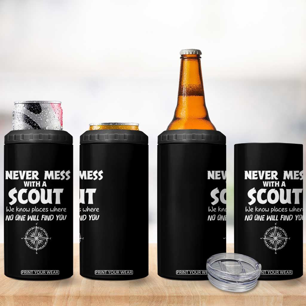 Funny Scout 4 in 1 Can Cooler Tumbler Never Mess With A Scout Compass TS02 Print Your Wear