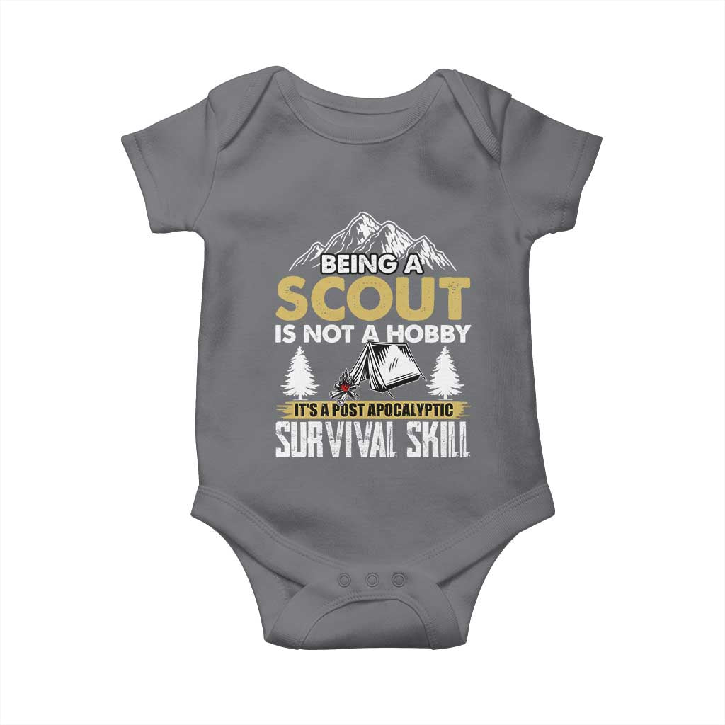 Funny Scout Baby Onesie Being A Scout Is Not A Hobby It's A Survial Skill Scouting TS02 Charcoal Print Your Wear