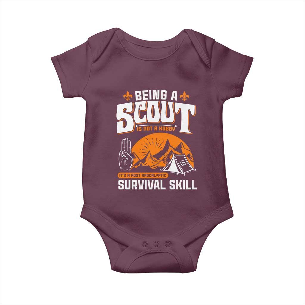 Funny Scout Baby Onesie Being A Scout Is Not A Hobby Survival Skill Adventure TS02 Maroon Print Your Wear