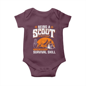 Funny Scout Baby Onesie Being A Scout Is Not A Hobby Survival Skill Adventure TS02 Maroon Print Your Wear