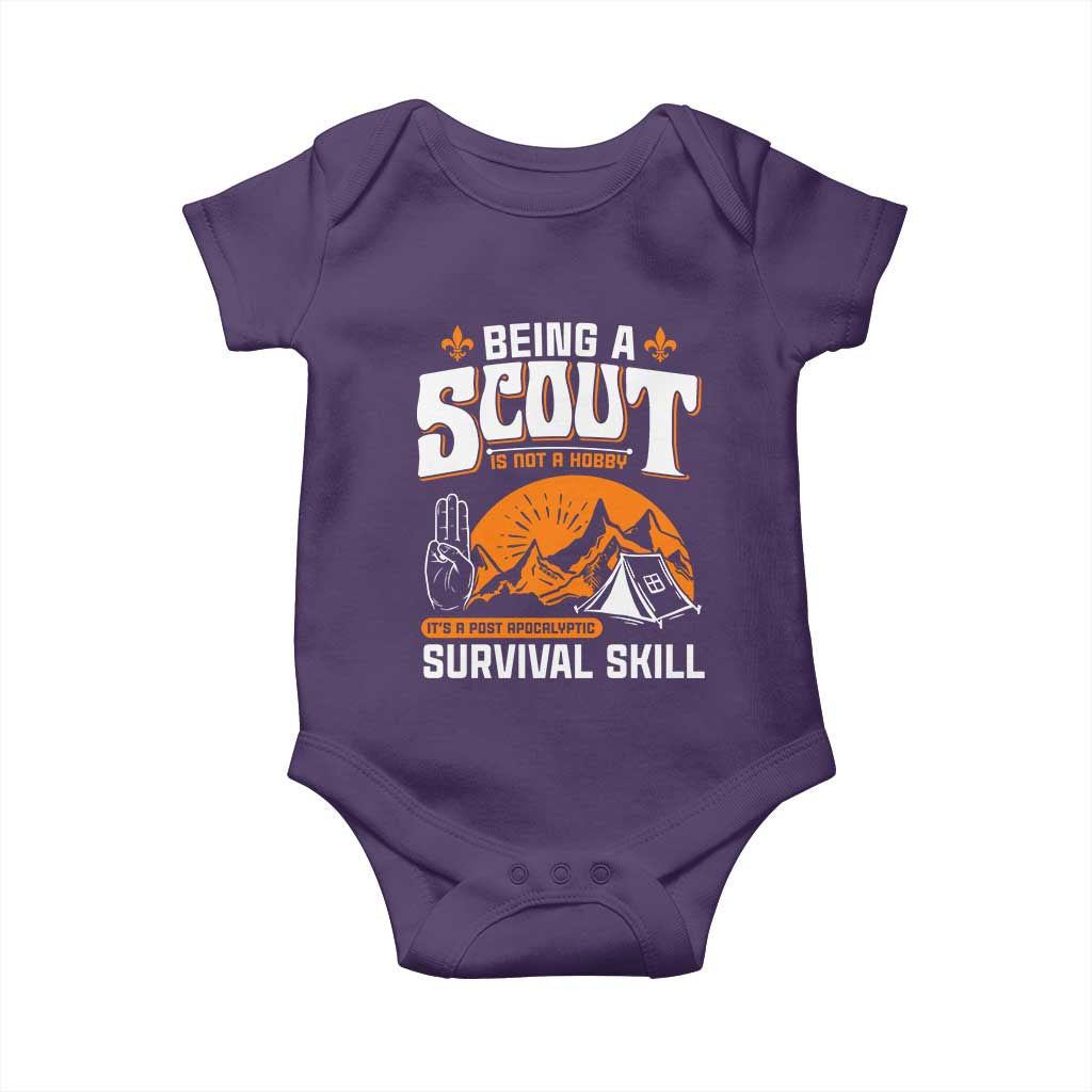 Funny Scout Baby Onesie Being A Scout Is Not A Hobby Survival Skill Adventure TS02 Purple Print Your Wear