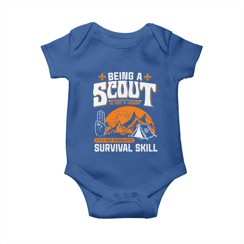 Funny Scout Baby Onesie Being A Scout Is Not A Hobby Survival Skill Adventure TS02 Royal Blue Print Your Wear