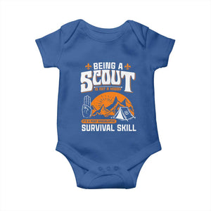 Funny Scout Baby Onesie Being A Scout Is Not A Hobby Survival Skill Adventure TS02 Royal Blue Print Your Wear