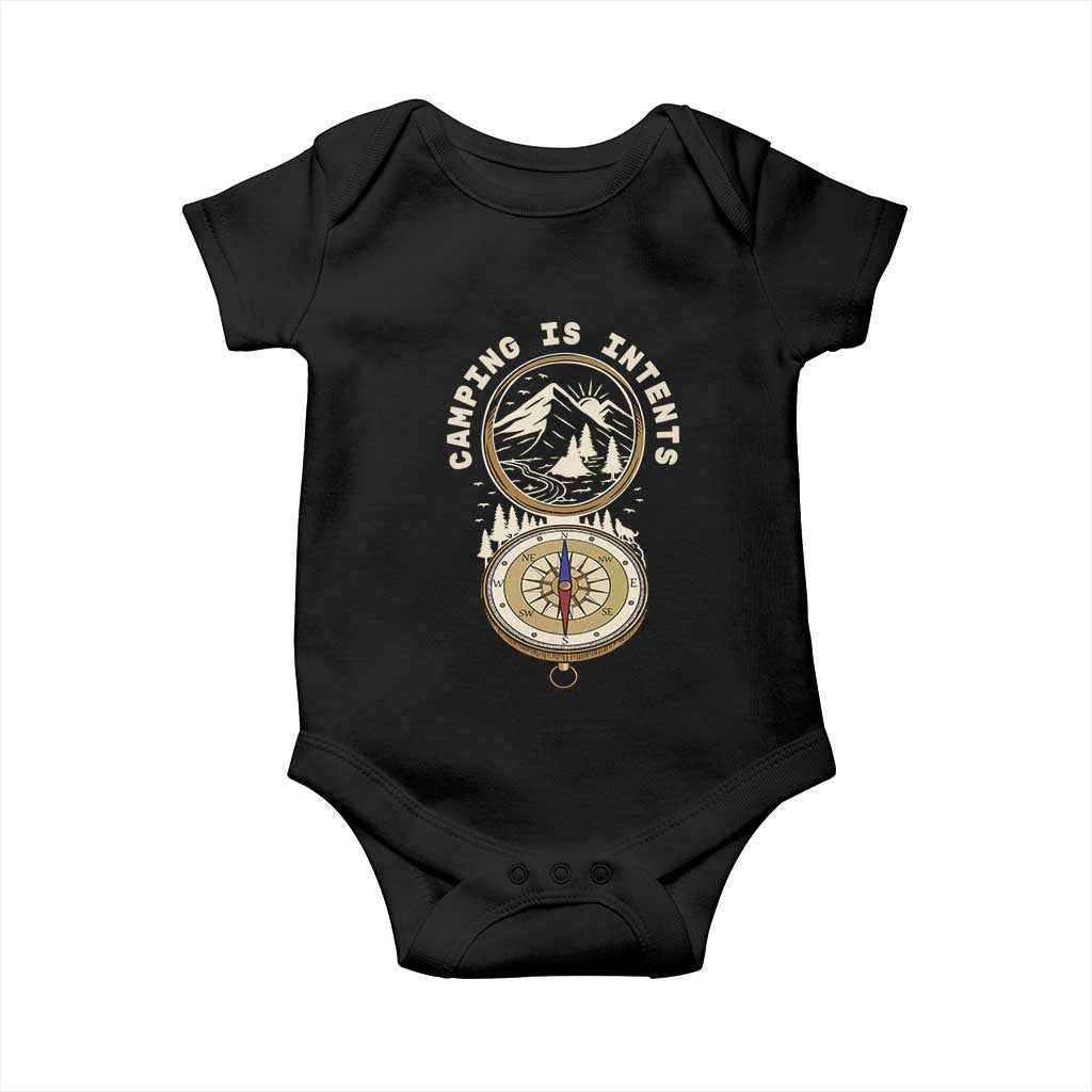 Funny Scout Camping Baby Onesie Camper Is Intents Compass Hiking Outdoors Adventure TS02 Black Print Your Wear