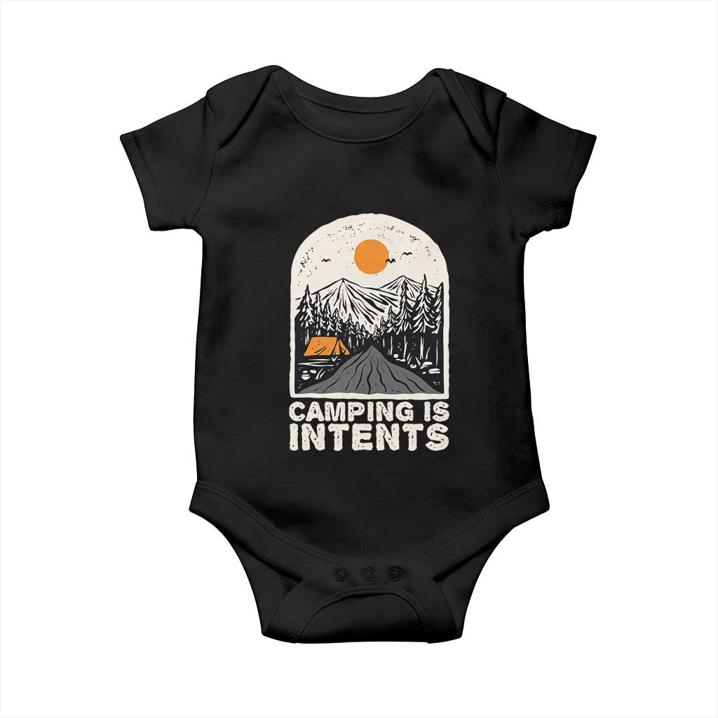 Funny Scout Camping Baby Onesie Camping Is Intents Hiking Outdoors Adventure TS02 Black Print Your Wear