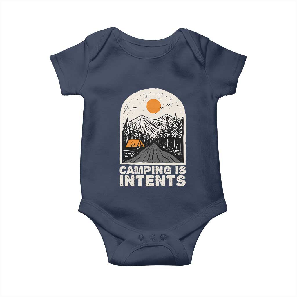 Funny Scout Camping Baby Onesie Camping Is Intents Hiking Outdoors Adventure TS02 Navy Print Your Wear