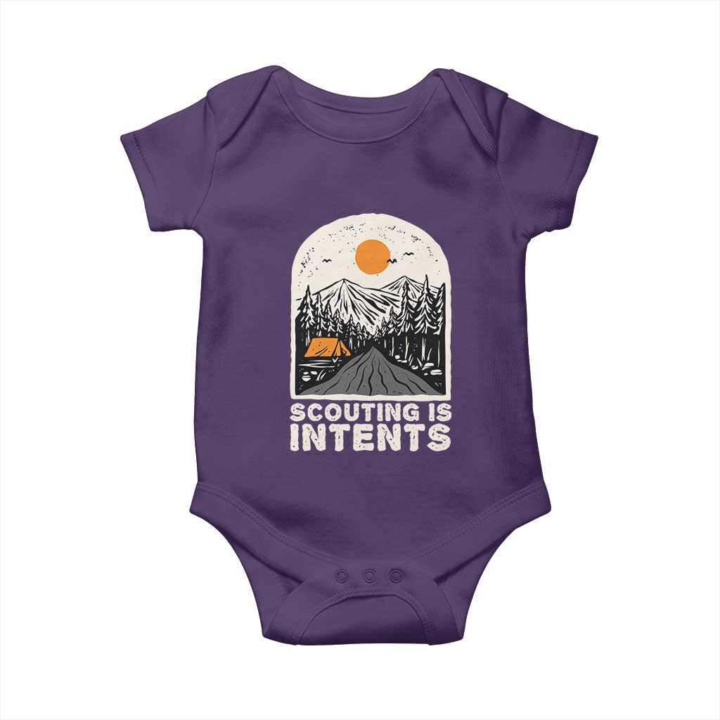 Funny Scout Camping Baby Onesie Scouting Is Intents Hiking Camper Outdoors Adventure TS02 Purple Print Your Wear