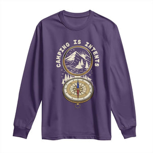 Funny Scout Camping Long Sleeve Shirt Camper Is Intents Compass Hiking Outdoors Adventure TS02 Purple Print Your Wear