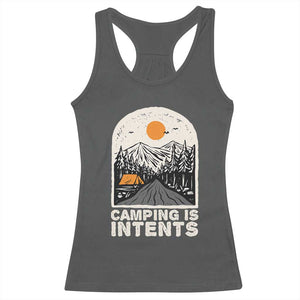 Funny Scout Camping Racerback Tank Top Camping Is Intents Hiking Outdoors Adventure TS02 Dark Heather Print Your Wear