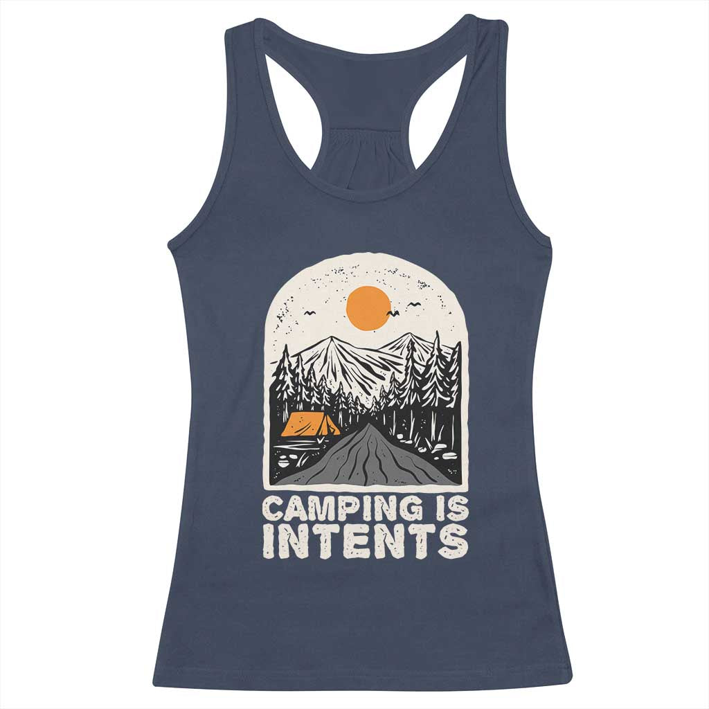 Funny Scout Camping Racerback Tank Top Camping Is Intents Hiking Outdoors Adventure TS02 Navy Print Your Wear