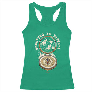 Funny Scout Camping Racerback Tank Top Scouting Is Intents Compass Camper Hiking Outdoors Adventure TS02 Irish Green Print Your Wear