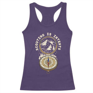Funny Scout Camping Racerback Tank Top Scouting Is Intents Compass Camper Hiking Outdoors Adventure TS02 Purple Print Your Wear