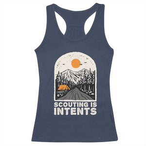 Funny Scout Camping Racerback Tank Top Scouting Is Intents Hiking Camper Outdoors Adventure TS02 Navy Print Your Wear