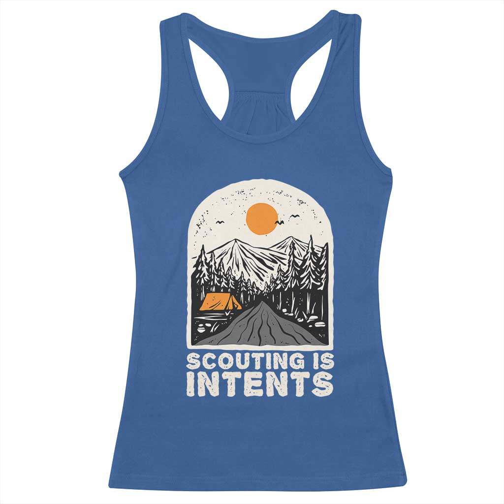 Funny Scout Camping Racerback Tank Top Scouting Is Intents Hiking Camper Outdoors Adventure TS02 Royal Blue Print Your Wear