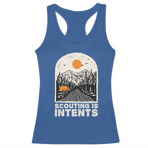 Funny Scout Camping Racerback Tank Top Scouting Is Intents Hiking Camper Outdoors Adventure TS02 Royal Blue Print Your Wear