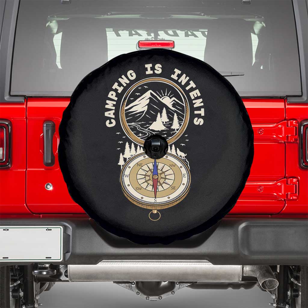Funny Scout Camping Spare Tire Cover Camper Is Intents Compass Hiking Outdoors Adventure TS02 Black Print Your Wear