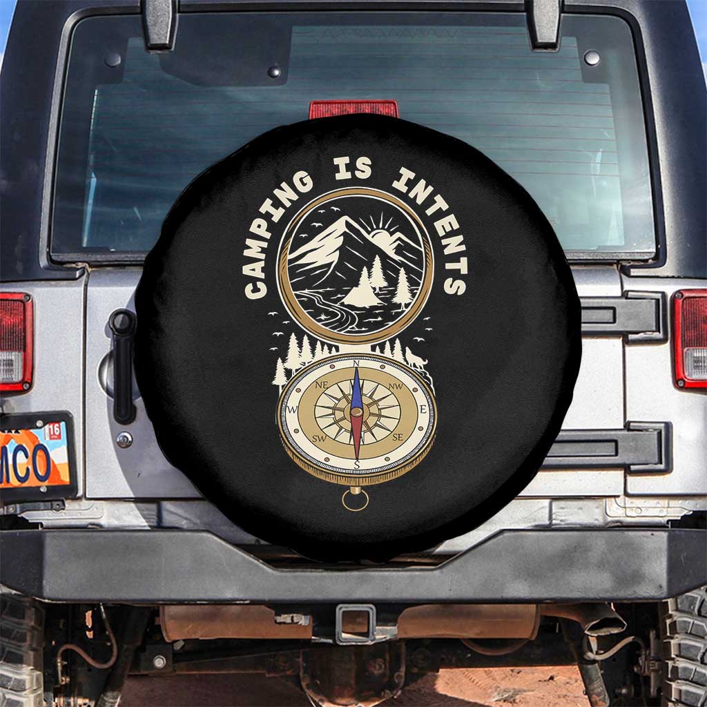 Funny Scout Camping Spare Tire Cover Camper Is Intents Compass Hiking Outdoors Adventure TS02 No hole Black Print Your Wear