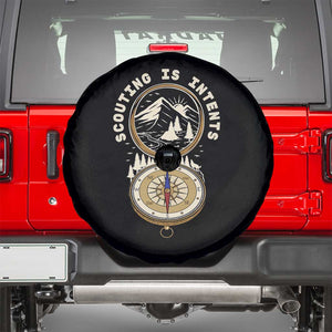 Funny Scout Camping Spare Tire Cover Scouting Is Intents Compass Camper Hiking Outdoors Adventure TS02 Black Print Your Wear