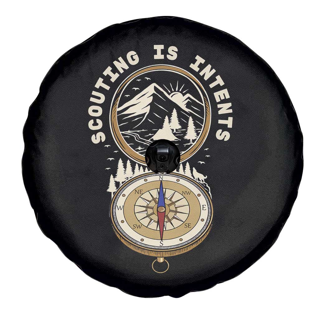 Funny Scout Camping Spare Tire Cover Scouting Is Intents Compass Camper Hiking Outdoors Adventure TS02 Print Your Wear