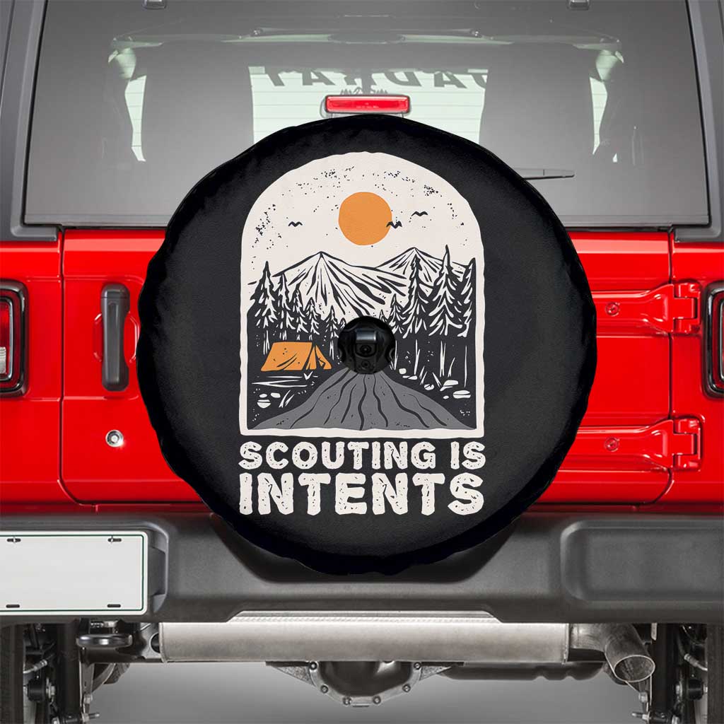 Funny Scout Camping Spare Tire Cover Scouting Is Intents Hiking Camper Outdoors Adventure TS02 Black Print Your Wear