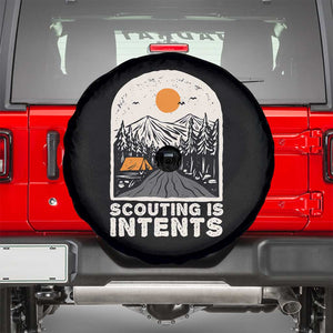 Funny Scout Camping Spare Tire Cover Scouting Is Intents Hiking Camper Outdoors Adventure TS02 Black Print Your Wear