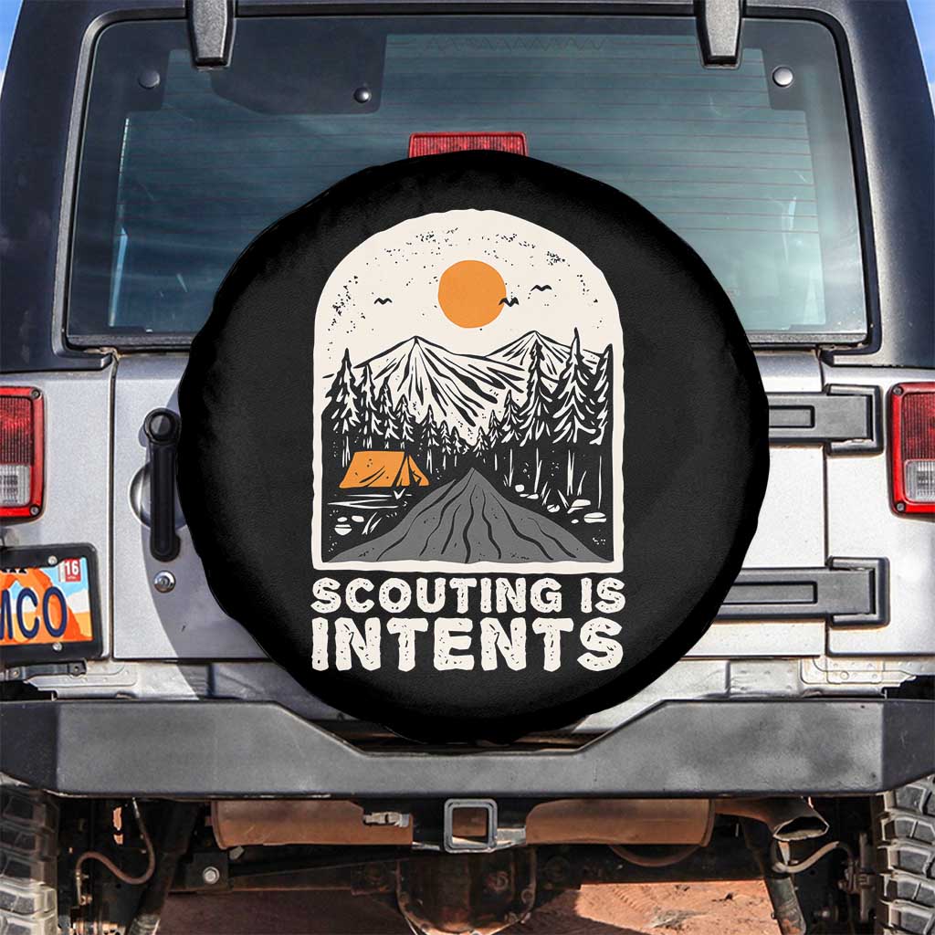 Funny Scout Camping Spare Tire Cover Scouting Is Intents Hiking Camper Outdoors Adventure TS02 No hole Black Print Your Wear