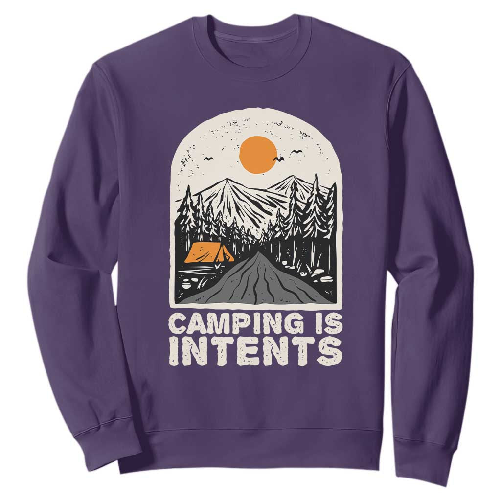 Funny Scout Camping Sweatshirt Camping Is Intents Hiking Outdoors Adventure TS02 Purple Print Your Wear
