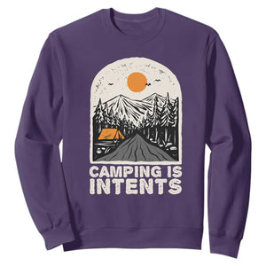 Funny Scout Camping Sweatshirt Camping Is Intents Hiking Outdoors Adventure TS02 Purple Print Your Wear