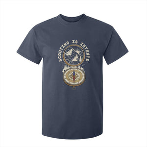 Funny Scout Camping T Shirt For Kid Scouting Is Intents Compass Camper Hiking Outdoors Adventure TS02 Navy Print Your Wear
