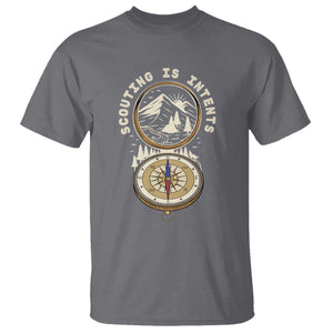 Funny Scout Camping T Shirt Scouting Is Intents Compass Camper Hiking Outdoors Adventure TS02 Charcoal Print Your Wear