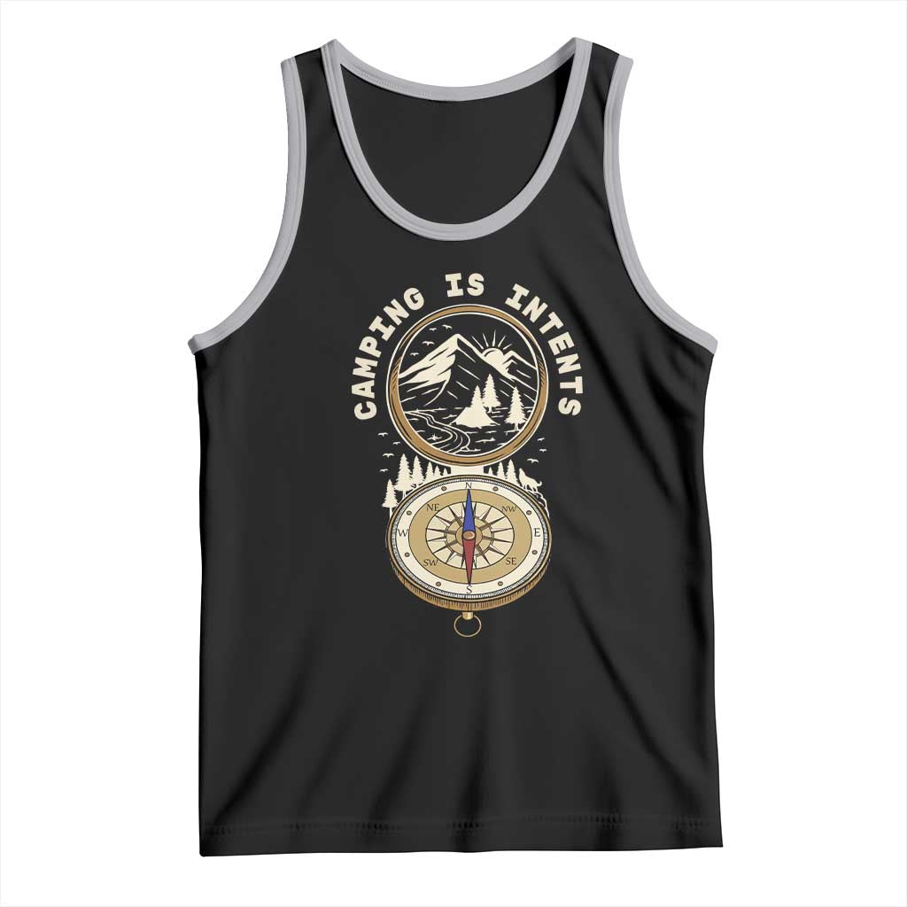 Funny Scout Camping Tank Top Camper Is Intents Compass Hiking Outdoors Adventure TS02 Black Athletic Heather Print Your Wear