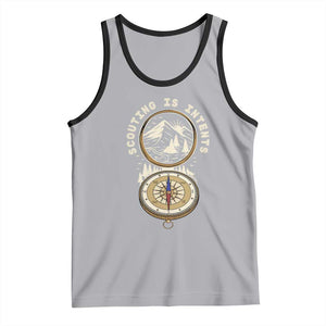 Funny Scout Camping Tank Top Scouting Is Intents Compass Camper Hiking Outdoors Adventure TS02 Athletic Heather Black Print Your Wear