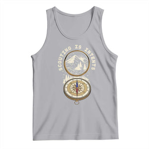 Funny Scout Camping Tank Top Scouting Is Intents Compass Camper Hiking Outdoors Adventure TS02 Athletic Heather Print Your Wear