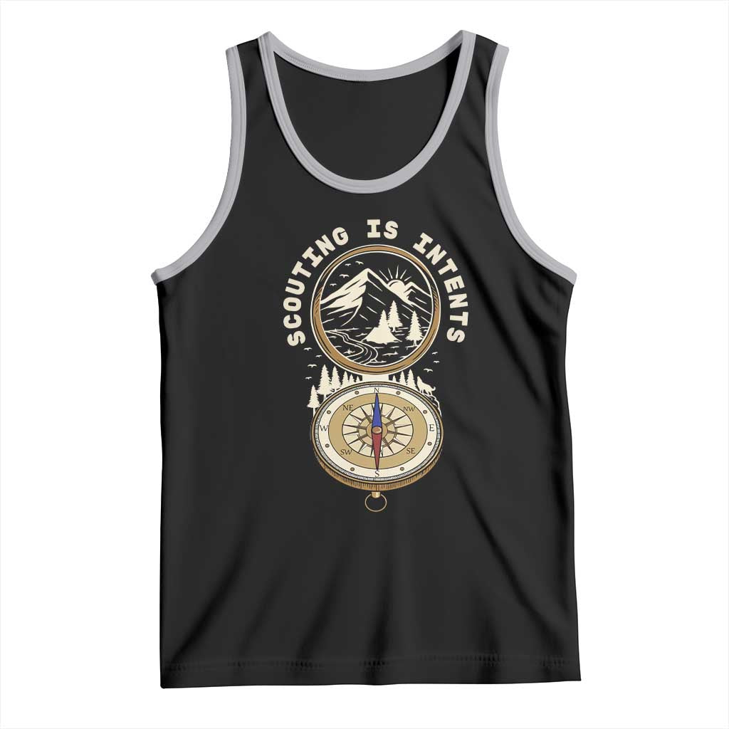 Funny Scout Camping Tank Top Scouting Is Intents Compass Camper Hiking Outdoors Adventure TS02 Black Athletic Heather Print Your Wear
