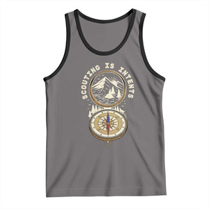 Funny Scout Camping Tank Top Scouting Is Intents Compass Camper Hiking Outdoors Adventure TS02 Deep Heather Black Print Your Wear