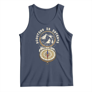 Funny Scout Camping Tank Top Scouting Is Intents Compass Camper Hiking Outdoors Adventure TS02 Navy Print Your Wear