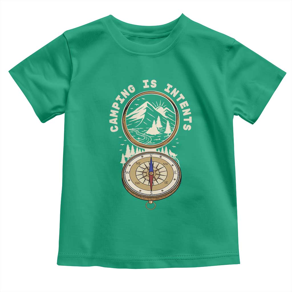 Funny Scout Camping Toddler T Shirt Camper Is Intents Compass Hiking Outdoors Adventure TS02 Irish Green Print Your Wear
