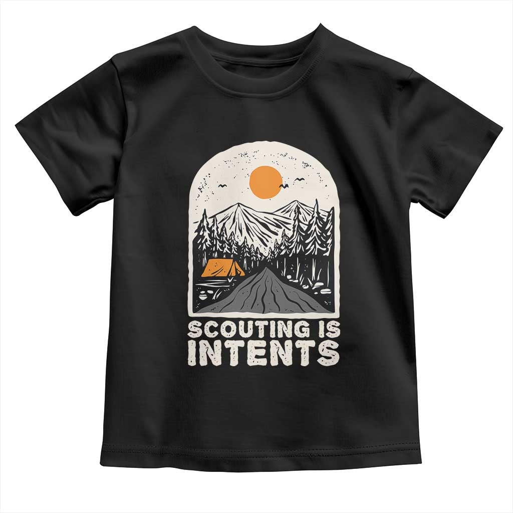Funny Scout Camping Toddler T Shirt Scouting Is Intents Hiking Camper Outdoors Adventure TS02 Black Print Your Wear