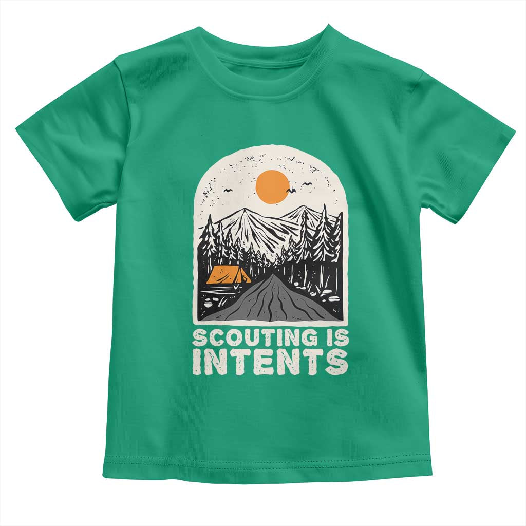 Funny Scout Camping Toddler T Shirt Scouting Is Intents Hiking Camper Outdoors Adventure TS02 Irish Green Print Your Wear