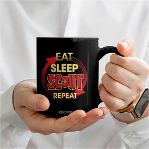Funny Scout Coffee Mug Eat Sleep Scout Repeat Scouting Lovers Camping Hiking Outdoors TS02 Print Your Wear