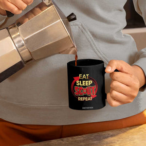 Funny Scout Coffee Mug Eat Sleep Scout Repeat Scouting Lovers Camping Hiking Outdoors TS02 Print Your Wear