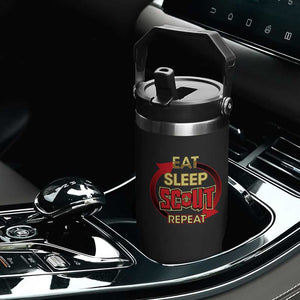Funny Scout Flip Straw Tumbler Eat Sleep Scout Repeat Scouting Lovers Camping Hiking Outdoors TS02 Print Your Wear
