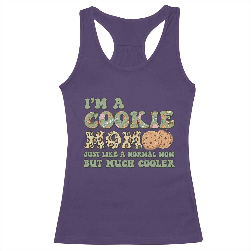 Funny Scout Girl Mom Racerback Tank Top I'm A Cookie Mom Cookie Dealer Troop Leader TS02 Purple Print Your Wear